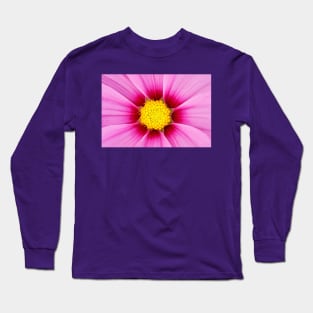 Closeup of pink flower with yellow stamens Long Sleeve T-Shirt